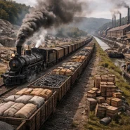 How Did Steam Locomotives Lower the Cost of Transporting Raw Materials and Finished Goods