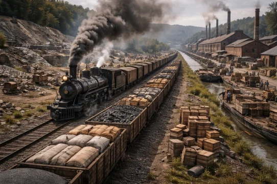 How Did Steam Locomotives Lower the Cost of Transporting Raw Materials and Finished Goods
