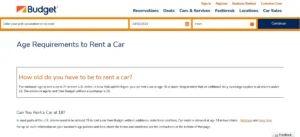 Budget rental age policy