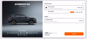 Sixt rental prices can change when optional protection and additional services are included.