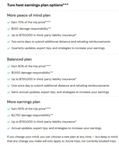 Turo Host Earnings Plans