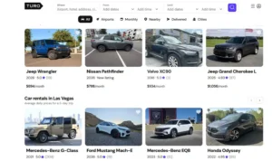 Turo Vehicle Search Results